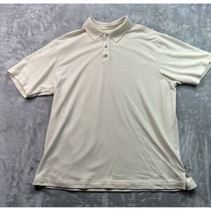 Tommy Bahama Ivory Ribbed Knit Polo Golf Shirt Men's XL Summer Beach Guys Cabana